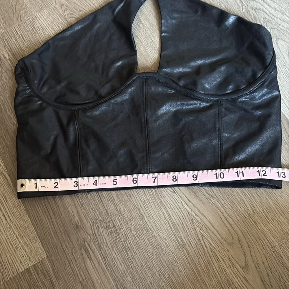 Naked Wardrobe | Drip Crossover Halter Crop Black Top Size L - Picture 7 of 13